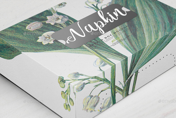 Curve Napkin Box Mockup