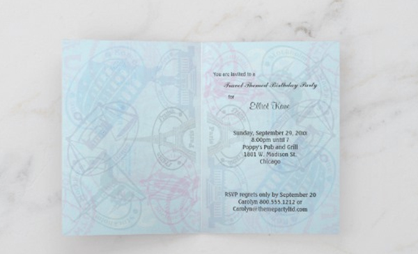 Customizable Passport Birthday Party Invitation