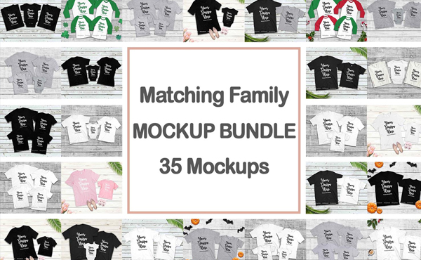 Family T-shirt Mockup Bundle