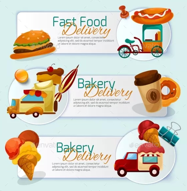 Food Delivery Banner Set
