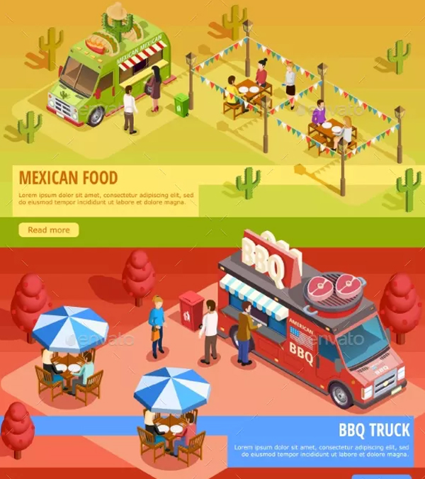 Food Trucks Horizontal Banners