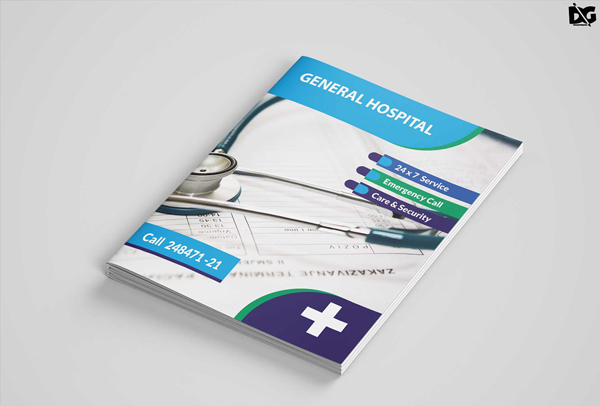 Free Download PSD Hospital Care Bi-Fold Brochure Template