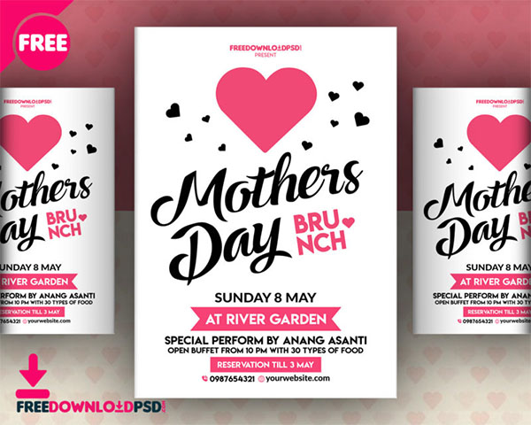 Free PSD Mother's Day Party Flyer Template