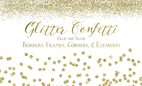 Glitter Confetti Borders and Textures