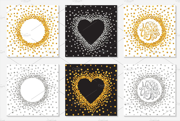 Gold and Silver Confetti Backgrounds