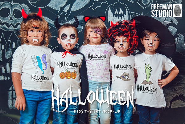 Halloween Kids T-Shirt Mock-Up