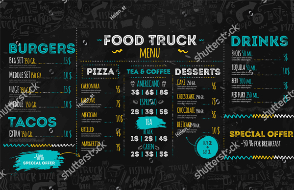 Junk Food Festival Menu Template