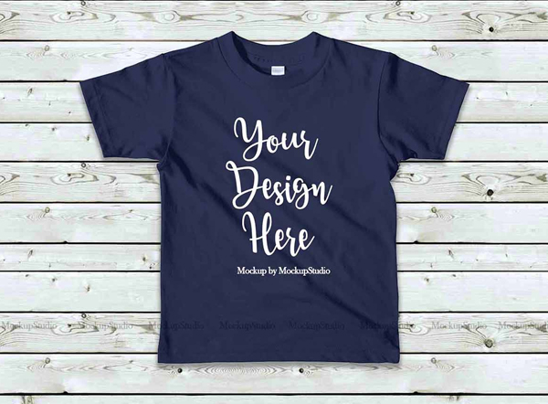 Kids Navy Tshirt Mockup