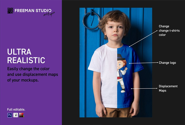 Kids T-Shirt Mock-Up Set