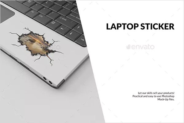 Laptop Sticker Mockup Set