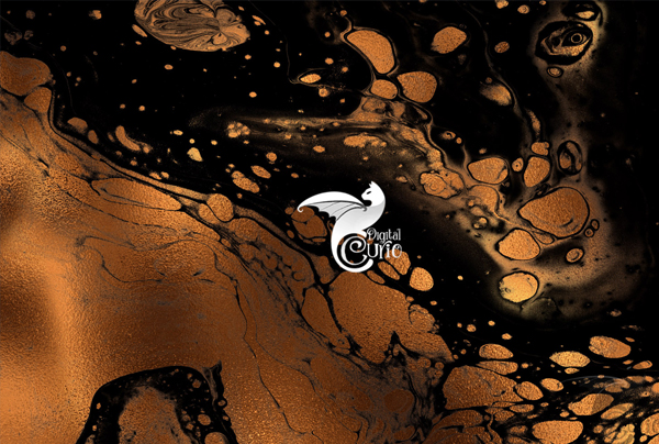 Liquid Pour Black and Copper Textures