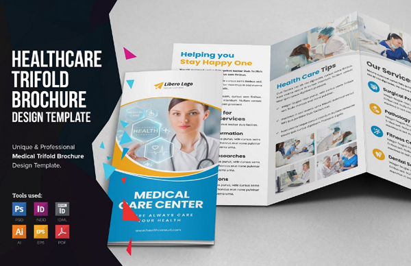Medical Healthcare Trifold Brochure Design