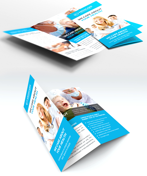 Medical and Hospital Trifold Brochure Free PSD