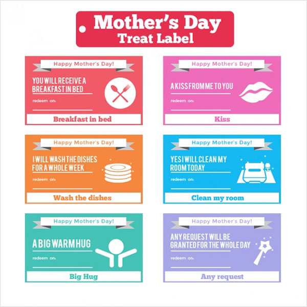 Mothers Day Funny Treat Labels f Free Vector