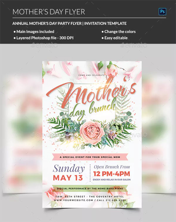 Mothers Day Love Party Flyer
