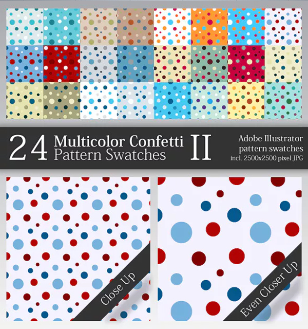 Multicolor Confetti Pattern Swatches
