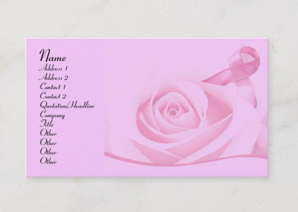 Printable Breast Cancer Awareness Business Card