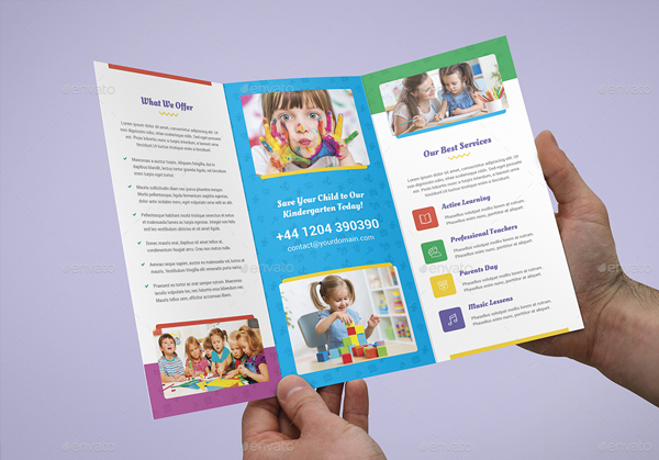 Printable Kindergarten Tri-Fold Brochure Template