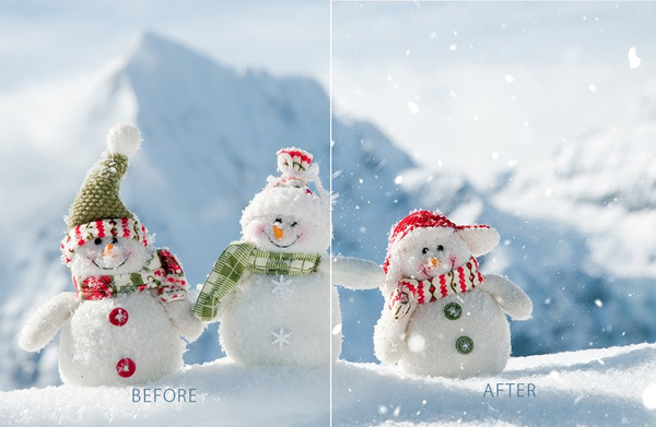 Real Snow Color Photo Photoshop Action