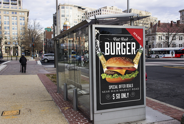 Restaurant Fast Food Bus Stop Banner