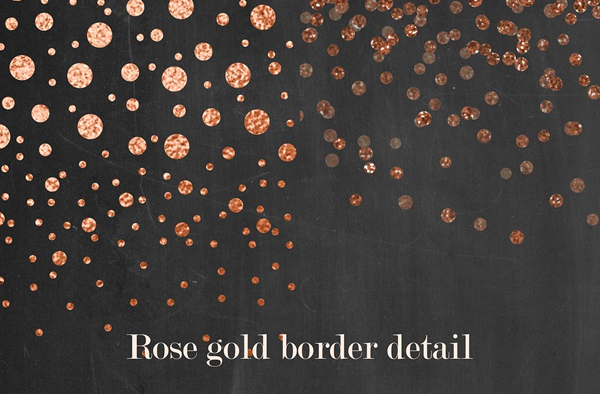 Rose Gold Confetti Borders
