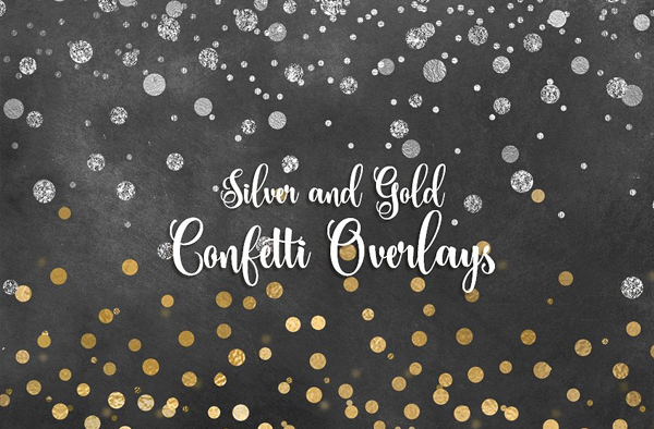 Silver and Gold Confetti Textures