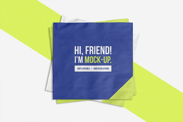 Small Paper Napkin PSD Mockup