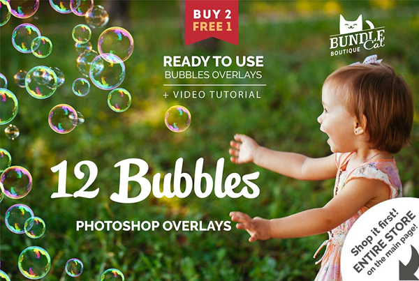 Soap Bubbles Photo Photoshop Overlays
