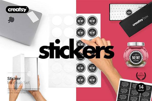 Stickers Mockup Set