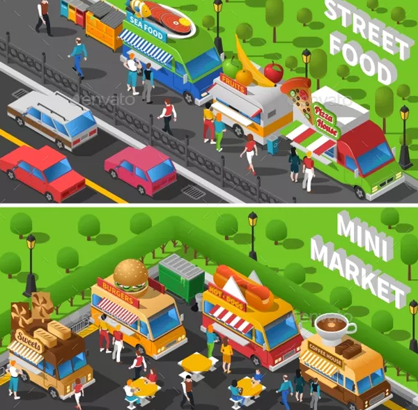Street Food Banners Set