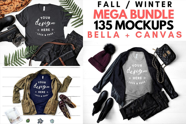 T-Shirt Mockup Bundle Bella Canvas