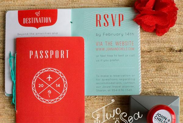 Unique Passport Wedding Invitation Template