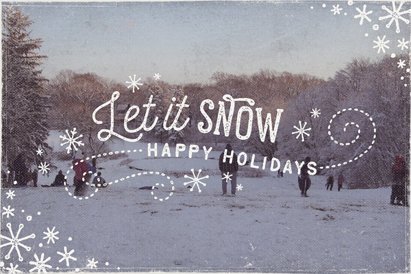 Vintage Christmas Holiday Photo Overlays