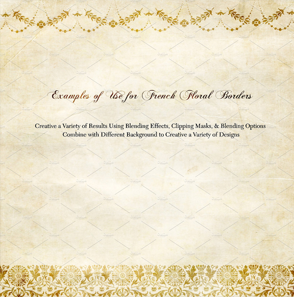 Vintage Floral Border Overlays