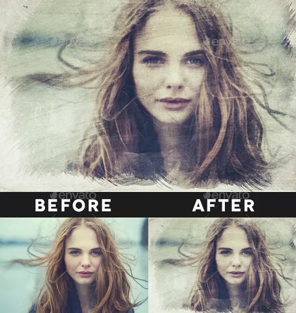 Vintage Watercolor Effect Overlays