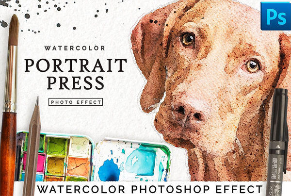 Watercolor Portrait Effect Action