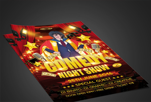 Comedy Show Flyer Design Template