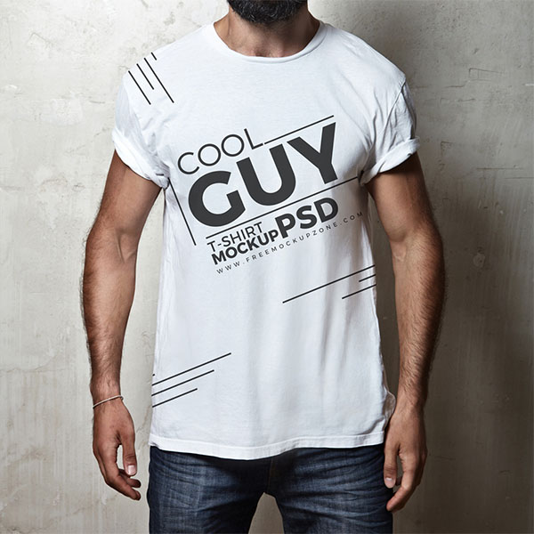 Free Cool Guy T-Shirt MockUp PSD
