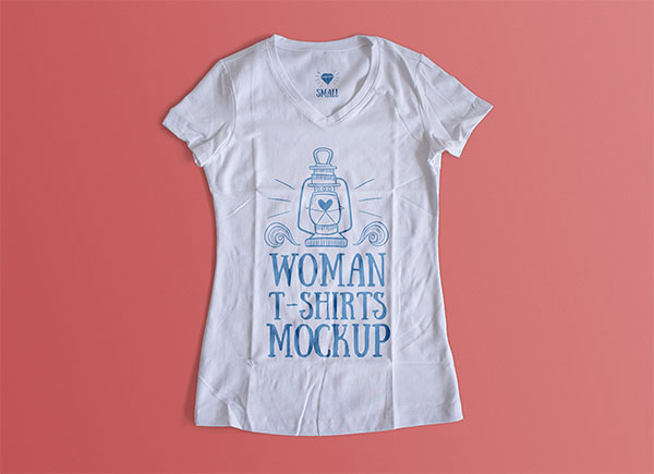 Free Female T-Shirt Mockup PSD