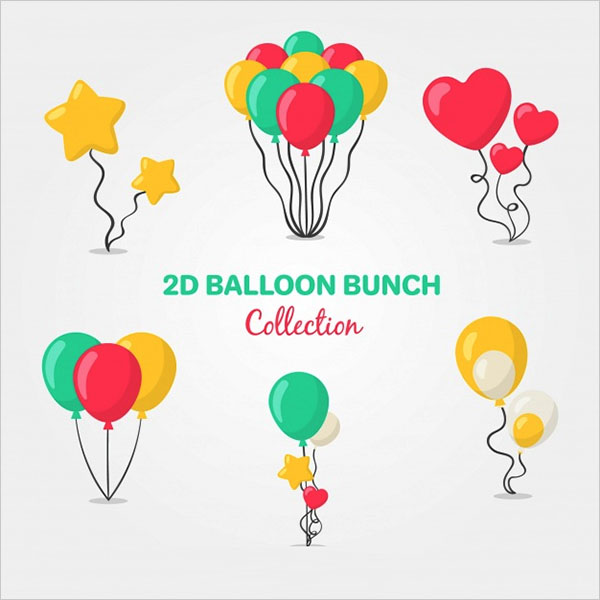 Free Vector Colorful Balloons Bunch