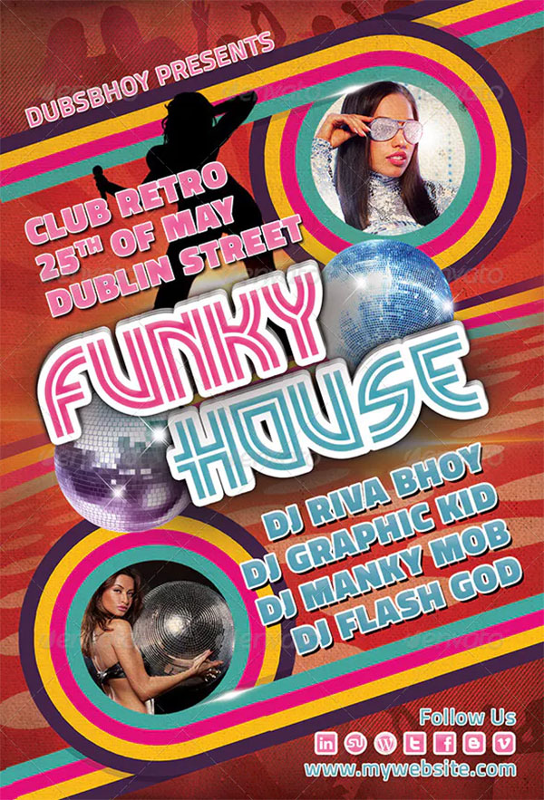Funky House Flyer Template