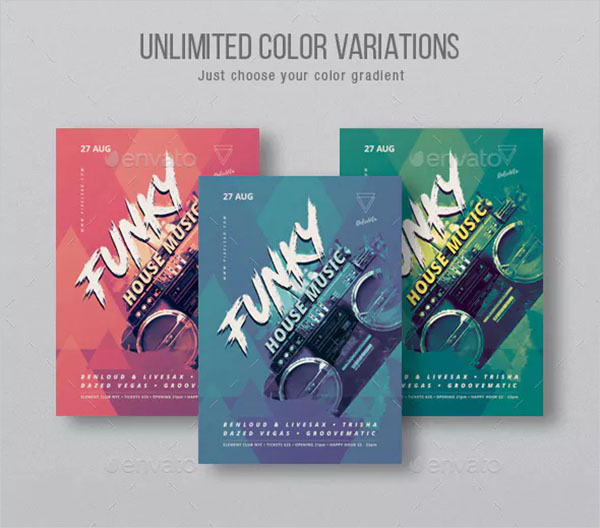 Funky House Music Party Flyer