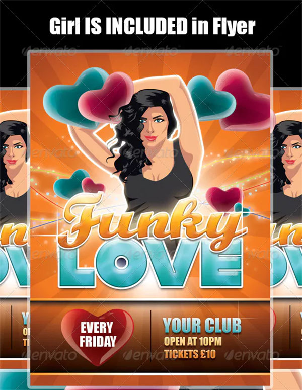 Funky Love Illustrated Flyer
