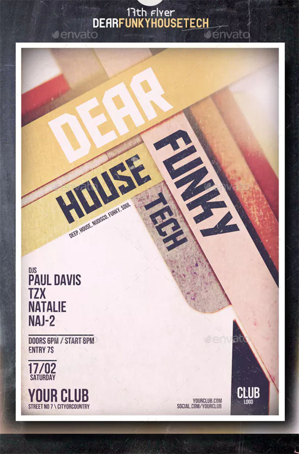 Funky Soul Dear Flyer and Poster