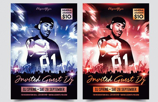 Invited Guest Dj Free Flyer Printable Template 