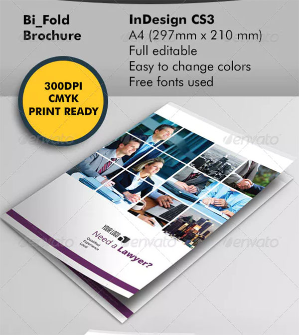 Lawyer Bifold Brochure Template