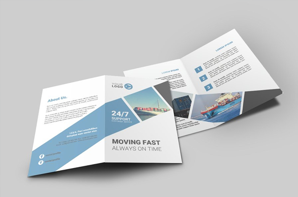 Logistic Bi-Fold Brochure Design Template