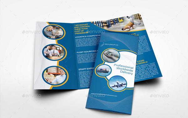 Logistic Services Tri-Fold Brochure Design Template