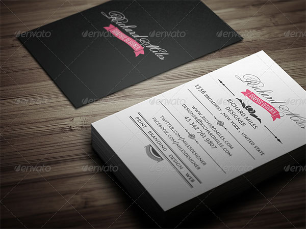 Multicolor Vintage Business Card