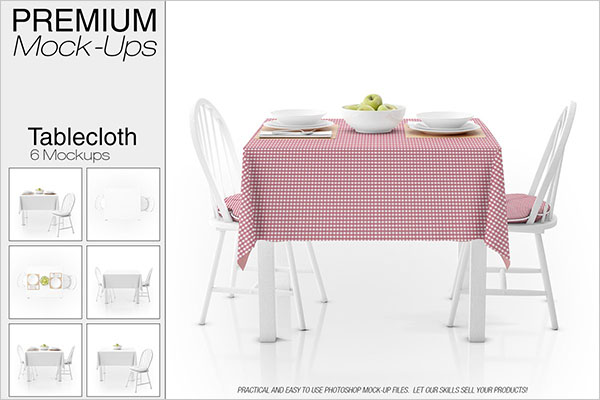 PSD Tablecloth Mockup Set